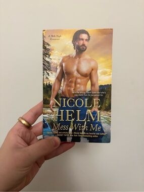 Nicole Helm "Mess With Me" Romance Paperback - Tan & Blue Cover